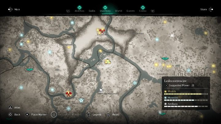 Lokalizacja księgi wiedzy: Ledecestrescire, w północnej części mapy - Assassins Creed Valhalla: Wszystkie Księgi wiedzy - walka dystansowa - Assassins Creed Valhalla - poradnik do gry