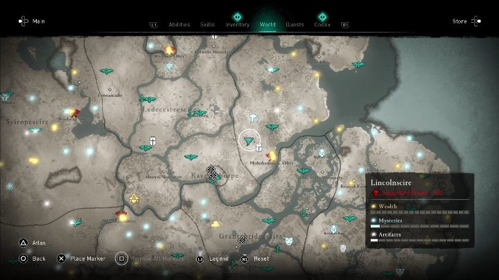 Maskę znajdziesz na północ od Medeshamstede Abbey - Assassins Creed Valhalla: Rzymski artefakt - Lincolnscire, sekrety, lokacje - Assassins Creed Valhalla - poradnik do gry