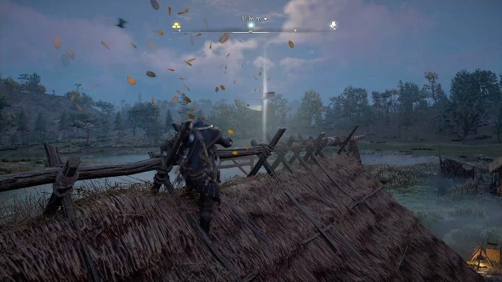 Koniec: Kartka zatrzyma się na dachu, zaraz przy wodzie - Assassins Creed Valhalla: Karta niesiona wiatrem - Hamtunscire, sekrety - Assassins Creed Valhalla - poradnik do gry