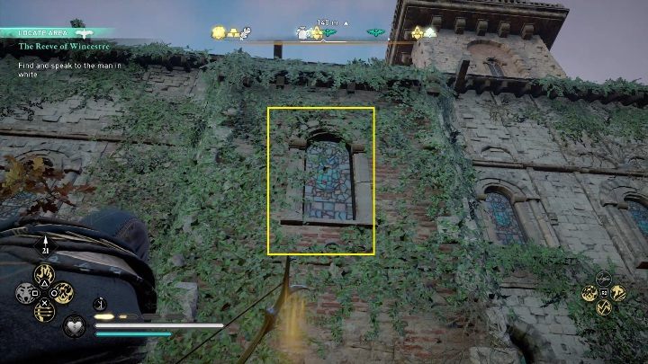 Zacznijmy od tego, że skrzynia znajduje się w pomieszczeniu, do którego możesz się dostać jedynie wybijając witraż - Assassins Creed Valhalla: Wyposażenie - Wincestre, sekrety, lokacje - Assassins Creed Valhalla - poradnik do gry