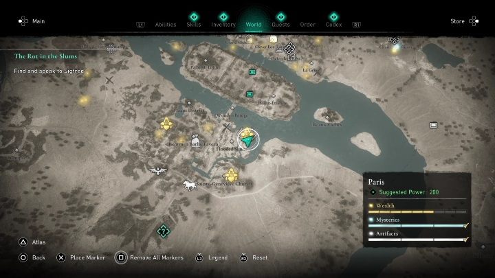 Tę skrzynie znajdziecie w lokacji Zalane rudery (Flooded Slums) - AC Valhalla Oblężenie Paryża: Wyposażenie, Paryż - sekrety, lokacje - Assassins Creed Valhalla - poradnik do gry