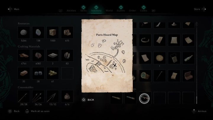 Schemat znajdziecie w północnej części Paryża - AC Valhalla Oblężenie Paryża: Mapa ukrycia skarbu, Paryż - sekrety, lokacje - Assassins Creed Valhalla - poradnik do gry