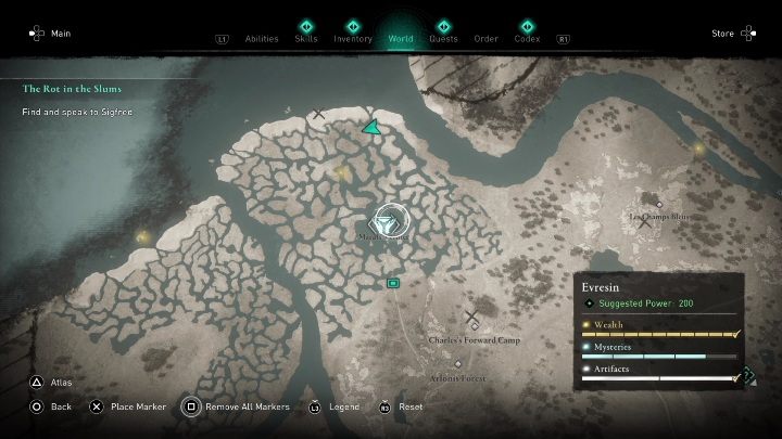 Ołtarz ofiarny znajdziecie na krańcu północno zachodniej części regionu - AC Valhalla Oblężenie Paryża: Ołtarz ofiarny, Evresin - sekrety, lokacje - Assassins Creed Valhalla - poradnik do gry