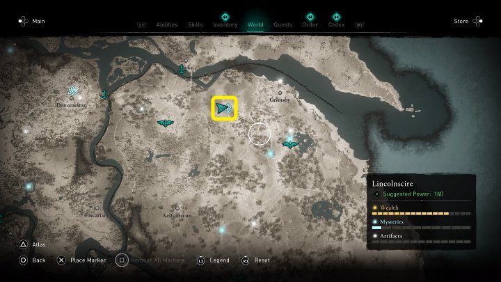 W miejscu zaznaczonym na powyższym obrazku spotkasz anglosaską kobietę, która opłakuje swoją zmarłą kotkę, Fisię - Assassins Creed Valhalla: Pożegnalne miau/The Farewell Meow - solucja - Assassins Creed Valhalla - poradnik do gry