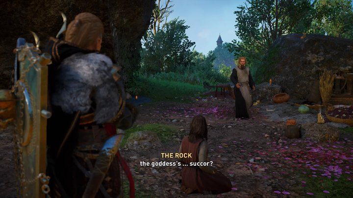 Kobieta chce to sprawdzić i prosi Cię o ochronę w trakcie podróży - po drodze natkniecie się na kilka wilków - Assassins Creed Valhalla: Głaz płodności/Rock of Fertility - solucja - Assassins Creed Valhalla - poradnik do gry