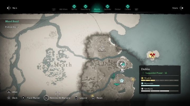 Maskę znajdziecie na północy, zaraz nad punktem synchronizacji - AC Valhalla Gniew Druidów: Artefakt Ui Neilla - Dublin, sekrety, lokacje - Assassins Creed Valhalla - poradnik do gry