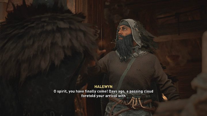 Gdy zapukasz do drzwi na zewnątrz wyjdzie druid, który najwyraźniej wyczekiwał Twojego przybycia od kilku dni - Assassins Creed Valhalla: Zagadki i wskazówki/Clues and Riddles - solucja - Assassins Creed Valhalla - poradnik do gry