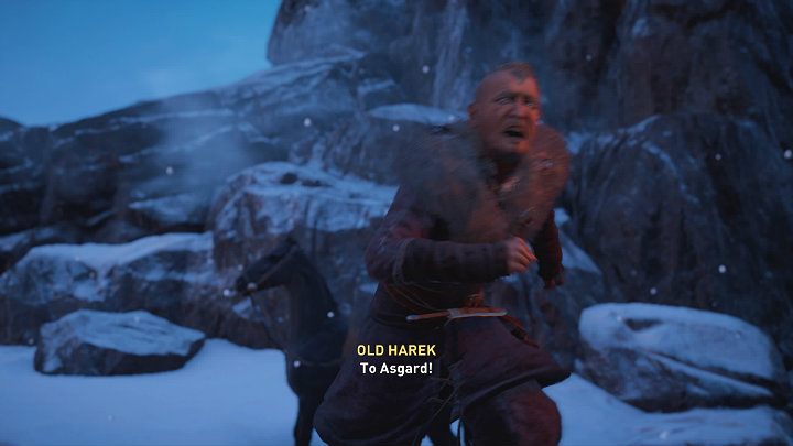 Co ciekawe, Harek stwierdzi, że wyrzucenie zapasów było tylko zapowiedzią jego przybycia do Asgardu - Assassins Creed Valhalla: Stary człowiek i urwisko - solucja, opisz przejścia - Assassins Creed Valhalla - poradnik do gry