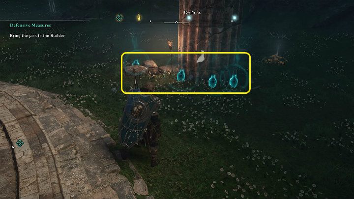 Twoim kolejnym zadaniem będzie zlokalizowanie dzbanów z farbą i przyniesienie ich do Konstruktora - Assassins Creed Valhalla: Środki obrony/Defensive Measures - solucja - Assassins Creed Valhalla - poradnik do gry