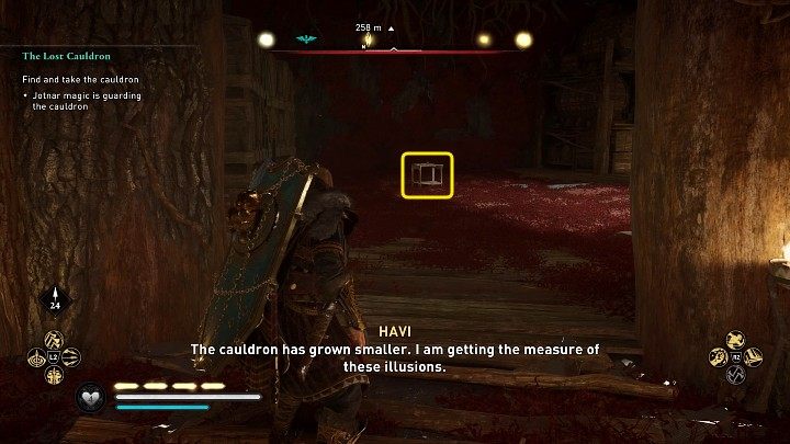 Podejdź do drewnianego stolika i zabierz kocioł - Assassins Creed Valhalla: Zaginiony kocioł/The Lost Cauldron - solucja - Assassins Creed Valhalla - poradnik do gry
