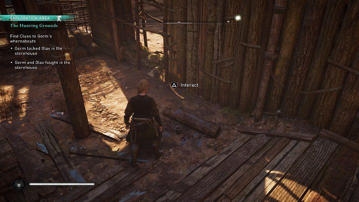 Rozbij prowizoryczną drewnianą ściankę i sprawdź kajdany - Assassins Creed Valhalla: Tereny łowieckie/The Hunting Grounds - solucja - Assassins Creed Valhalla - poradnik do gry