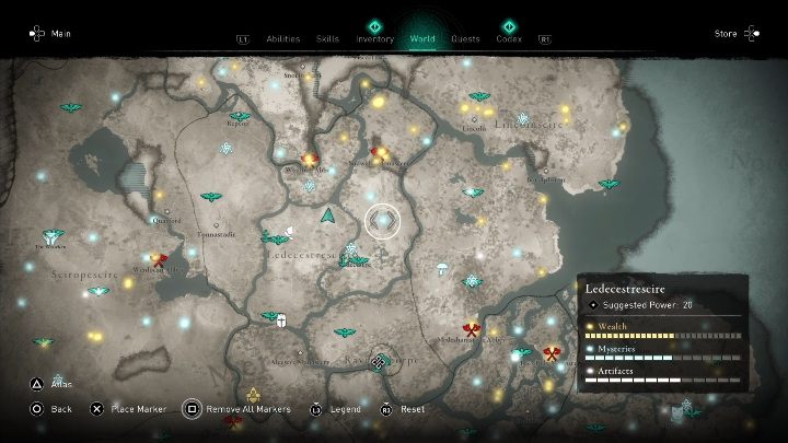 Lokacja przeklętego miejsca: na wschodniej części regionu - Assassins Creed Valhalla: Przeklęty symbol - Ledecestrescire, sekrety, lokacje - Assassins Creed Valhalla - poradnik do gry