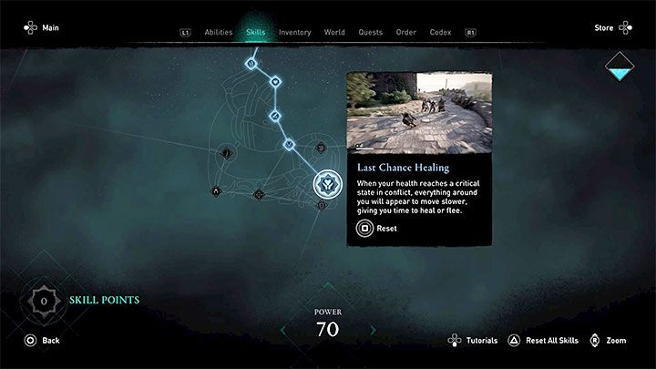 Początkowo widoczne są tylko najbliższe odgałęzienia drzewka umiejętności i kolejne są ukryte za mgłą - Assassins Creed Valhalla: Rozwój, drzewka umiejętności - Assassins Creed Valhalla - poradnik do gry