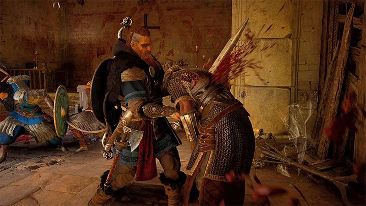 W przypadku wrogów odpowiednikiem ich staminy są znajdujące się nad ich głowami paski obrony - Assassins Creed Valhalla: Walka - bronie, rajdy - Assassins Creed Valhalla - poradnik do gry