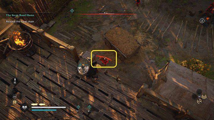 Kolejnego przeciwnika możesz wyeliminować z wysokości - Assassins Creed Valhalla: Szlakiem łabędzi/The Swan-Road Home - solucja - Assassins Creed Valhalla - poradnik do gry