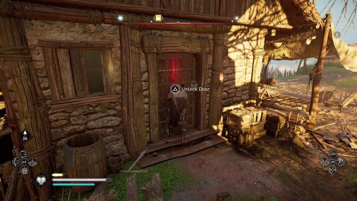 Aby dostać się do budynku, w którym ukryta jest księga, musisz zdobyć klucz - Assassins Creed Valhalla: Zdolności - Grantebridgescire, sekrety, lokacje - Assassins Creed Valhalla - poradnik do gry