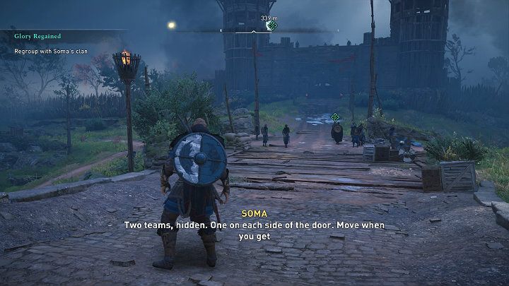Gdy tylko zbliżysz się do Grantebridge aktywujesz przerywnik filmowy - Assassins Creed Valhalla: Odzyskana chwała/Glory Regained - solucja - Assassins Creed Valhalla - poradnik do gry
