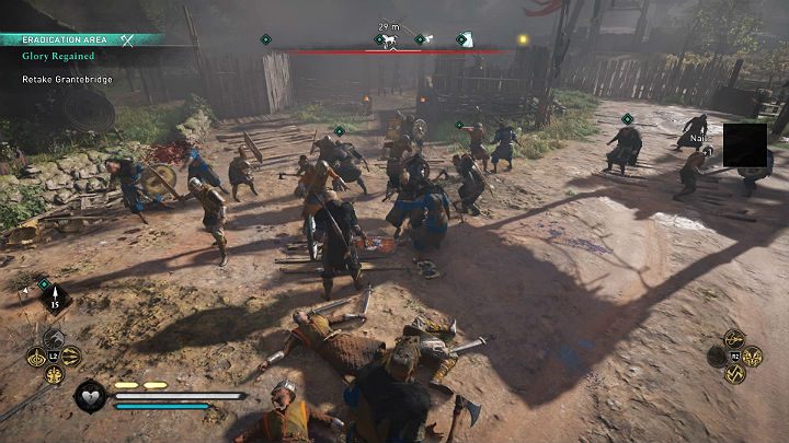 Za drewnianą palisadą stacjonuje pokaźny oddział żołnierzy jednak z pomocą klanu Somy szybko powinniście się z nimi uporać - Assassins Creed Valhalla: Odzyskana chwała/Glory Regained - solucja - Assassins Creed Valhalla - poradnik do gry