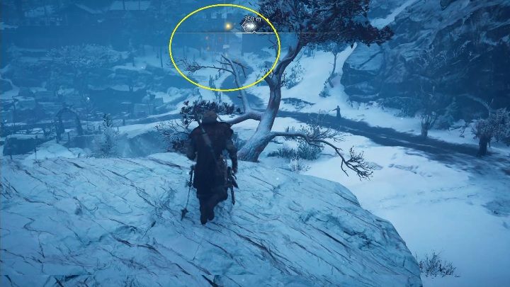 Początek: Aby rozpocząć pogoń za kartką musisz wskoczyć na gałąź drzewa rosnącego przy ogromnej skale - Assassins Creed Valhalla: Karta niesiona wiatrem - Hordafylke, sekrety, lokacje - Assassins Creed Valhalla - poradnik do gry
