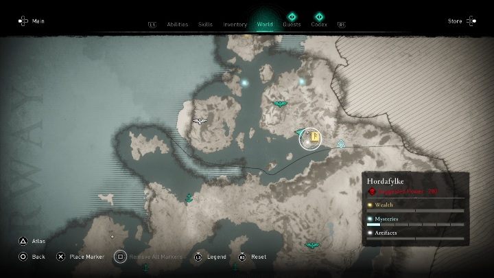 Umiejętność Znak śmierci znajdziesz w południowej części mapy Hordafylke, w mieście Alrekstad - Assassins Creed Valhalla: Zdolności - Hordafylke, sekrety, lokacje - Assassins Creed Valhalla - poradnik do gry
