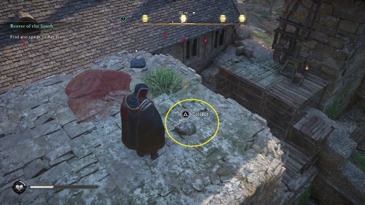 Aby dostać się do maski musisz zjechać na linie i spuścić się na dach jednego z budynków - Assassins Creed Valhalla: Rzymski artefakt - Suthsexe, sekrety, lokacje - Assassins Creed Valhalla - poradnik do gry