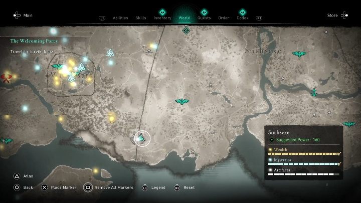 Maskę w tej lokacji znajdziesz na granicy regiony, w południowo zachodnim rogu - Assassins Creed Valhalla: Rzymski artefakt - Suthsexe, sekrety, lokacje - Assassins Creed Valhalla - poradnik do gry