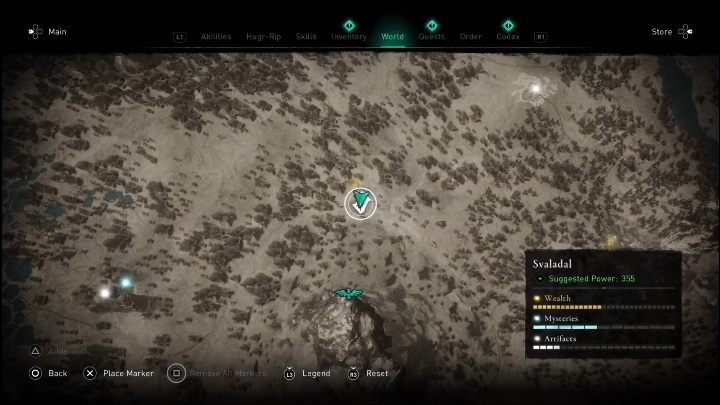 Lokalizacja: południowy kraniec mapy, zaraz na granicy z Vangrinn - AC Valhalla Świt Ragnaroku: Schemat ozdobny (Svaladal) - lista wszystkich - Assassins Creed Valhalla - poradnik do gry