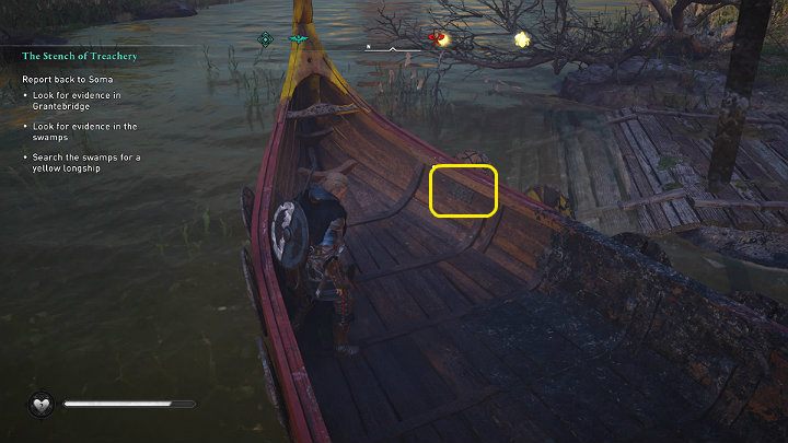 Pamiętaj, by dokładnie zbadać porzucony statek i przeczytać krótką notatkę, która znajduje się wewnątrz łodzi - Assassins Creed Valhalla: Gdzie szukać Żółtego statku (Yellow longship)? - Assassins Creed Valhalla - poradnik do gry