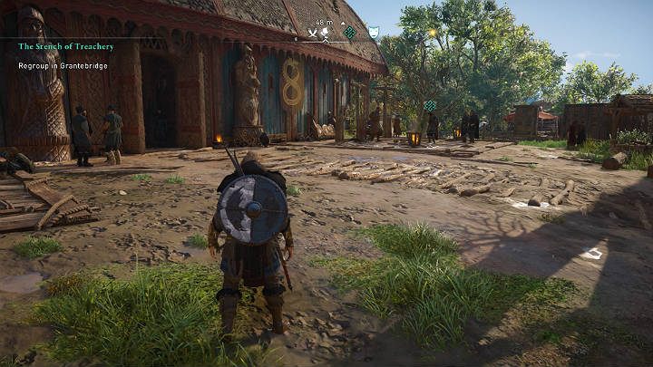 Gdy tylko zbliżysz się do długiego domu aktywujesz przerywnik filmowy - Assassins Creed Valhalla: Odór zdrady/The Stench of Treachery - solucja - Assassins Creed Valhalla - poradnik do gry