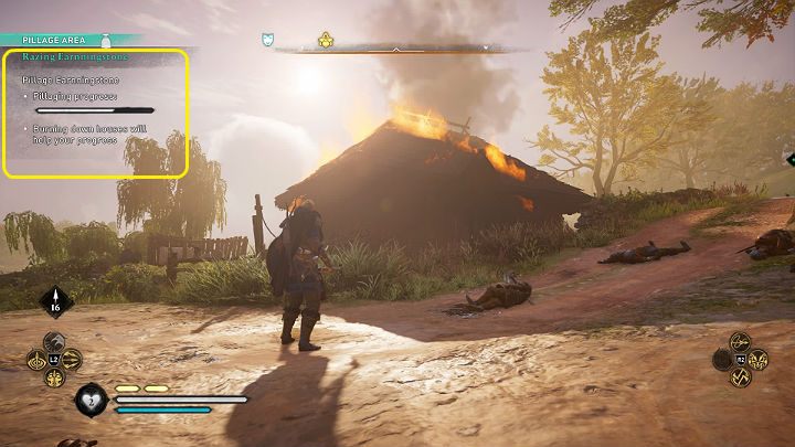 Największy postęp misji zdobywasz poprzez palenie domów - Assassins Creed Valhalla: Najazd na Earnningstone/Razing Earnningstone - solucja - Assassins Creed Valhalla - poradnik do gry