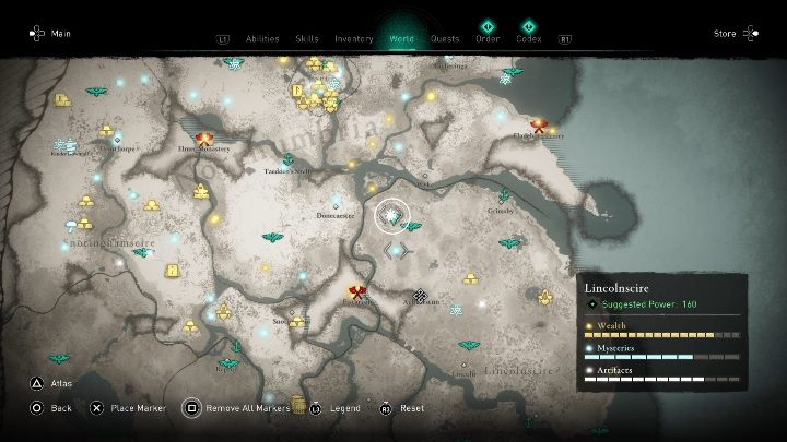 Lokacja przeklętego miejsca: w północnej części regionu - Assassins Creed Valhalla: Przeklęty symbol - Lincolnscire, sekrety, lokacje - Assassins Creed Valhalla - poradnik do gry