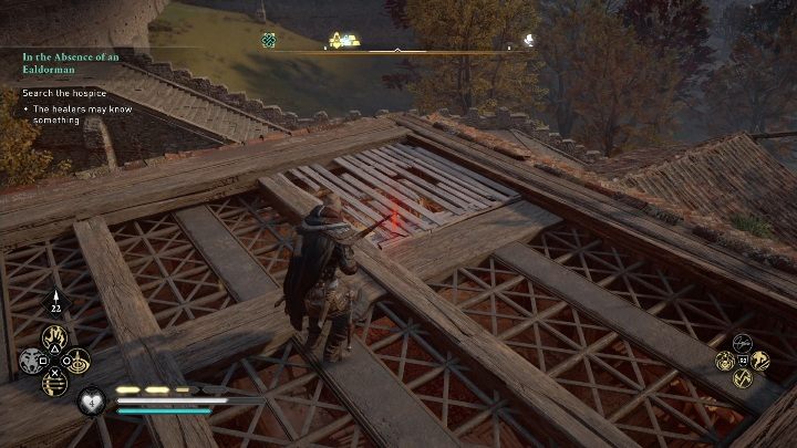 Aby dostać się do umiejętności musisz wejść na dach budynku, a następnie zniszczyć deski, które blokują Ci przejście dalej - Assassins Creed Valhalla: Zdolności - Lincolnscire, sekrety, lokacje - Assassins Creed Valhalla - poradnik do gry