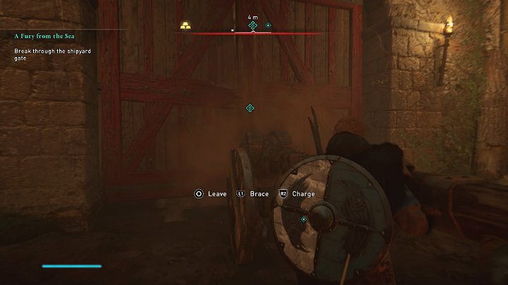 Gdy na placu będzie już w miarę czysto chwyć za taran i pomóż swoim ludziom wyważyć bramę portową - Assassins Creed Valhalla: Gniew morza/A Fury from the Sea - solucja - Assassins Creed Valhalla - poradnik do gry