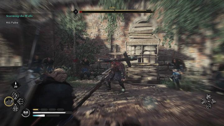 Na tym etapie walki przeciwnik nie powinien sprawiać Ci problemów - nie ma gdzie się schować i nie będzie mógł Cię zaskoczyć - Assassins Creed Valhalla: Szturm na mury/Storming the Walls - solucja - Assassins Creed Valhalla - poradnik do gry