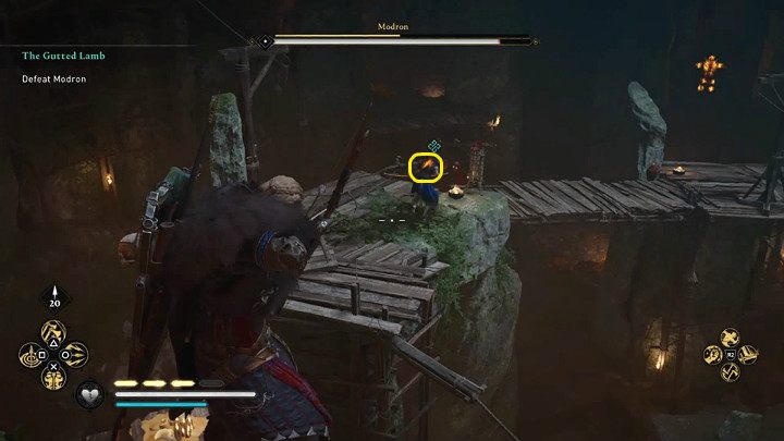 Modron ma dwa słabe punkty: lewą stopę oraz plecy - Assassins Creed Valhalla: Jak jagnię na rzeź/The Gutted Lamb - solucja - Assassins Creed Valhalla - poradnik do gry