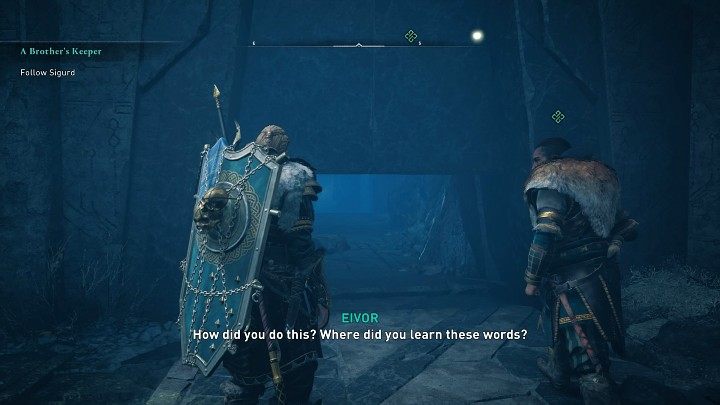 Idź za Sigurdem na szczyt pobliskiej góry, by dostać się do Goinnhellir i oddać cześć bogom - Assassins Creed Valhalla: Stróż brata swego / A Brothers Keeper - solucja - Assassins Creed Valhalla - poradnik do gry