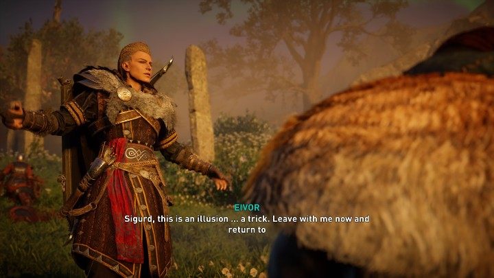 Wyjdź na pole bitwy i odnajdź Sigurda - poczekaj chwilę, a pojawi się dokładnie na środku zielonej łąki - Assassins Creed Valhalla: Stróż brata swego / A Brothers Keeper - solucja - Assassins Creed Valhalla - poradnik do gry