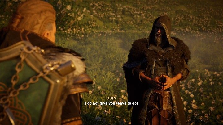 Po chwili na polanie pojawi się Odyn, który zabroni braciom wrócić do prawdziwego świata - Assassins Creed Valhalla: Stróż brata swego / A Brothers Keeper - solucja - Assassins Creed Valhalla - poradnik do gry