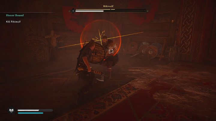 Korzystając z umiejętności walki dwoma broniami Rikiwulf otrzymuje dostęp do dodatkowego ruchu specjalnego - kopnięcia frontalnego - Assassins Creed Valhalla: Rikiwulf - boss, jak pokonać? - Assassins Creed Valhalla - poradnik do gry