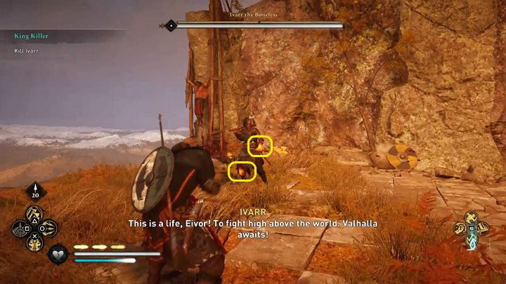Jak zawsze idealnym rozpoczęciem pojedynku z bossem jest trafienie w jego czułe punkty - Assassins Creed Valhalla: Ivarr Bez Kości/Ivarr the Boneless - boss, jak pokonać? - Assassins Creed Valhalla - poradnik do gry