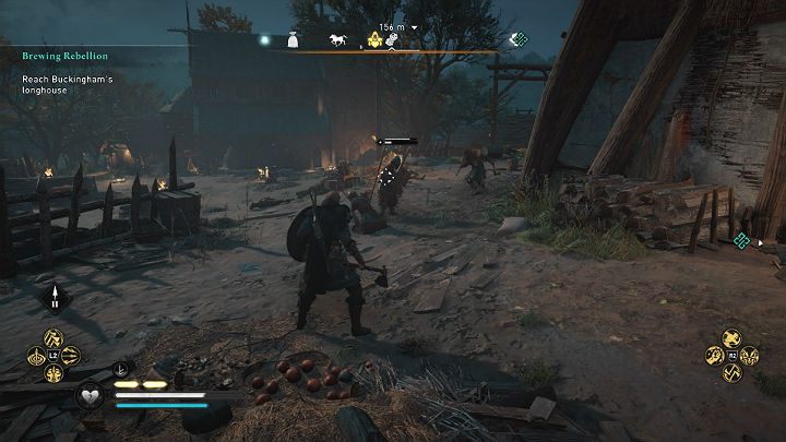 Przed wejściem do Sali biesiadnej natkniesz się na oddział żołnierzy - Assassins Creed Valhalla: Podżeganie do buntu/Brewing Rebellion - solucja - Assassins Creed Valhalla - poradnik do gry