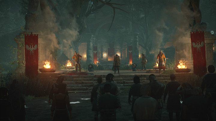 Gdy tylko zbliżysz się do głównego placu przed katedrą, będziesz świadkiem procesu w którym więźniowie mają zostać straceni - Assassins Creed Valhalla: Podżeganie do buntu/Brewing Rebellion - solucja - Assassins Creed Valhalla - poradnik do gry