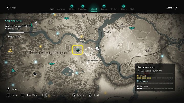 Następnie udaj się na obszar, gdzie czekają na Ciebie fyrd Geadrika - grupa mężczyzn chcących walczyć o wolność Anglii - Assassins Creed Valhalla: Krok po kroku/Chipping Away - solucja, opis przejścia - Assassins Creed Valhalla - poradnik do gry