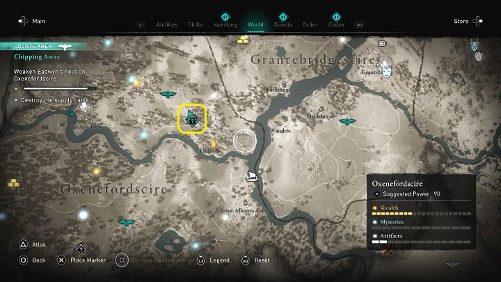 Udaj się teraz do małego obozu w lesie, niedaleko ruin Thaerelea - Assassins Creed Valhalla: Krok po kroku/Chipping Away - solucja, opis przejścia - Assassins Creed Valhalla - poradnik do gry