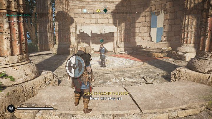Geadrika znajdziesz w małym obozie przy Zniszczonej kapliczce Camulusa (Derelic Shrine of Camulus) - Assassins Creed Valhalla: Z wizytą w Cyne Belle - solucja, opis przejścia - Assassins Creed Valhalla - poradnik do gry