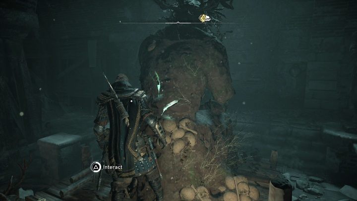 Gdy dostaniesz się do jaskini, w której powinien być hełm zobaczysz wielki posąg, który stoi Ci na drodze do przejścia - Assassins Creed Valhalla: Hełm Thora - jak zdobyć? - Assassins Creed Valhalla - poradnik do gry