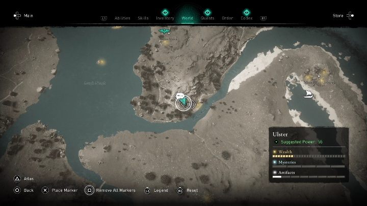 Maskę znajdziecie na nad rzeką Lagan - AC Valhalla Gniew Druidów: Artefakt Ui Neilla - Ulster, sekrety, lokacje - Assassins Creed Valhalla - poradnik do gry