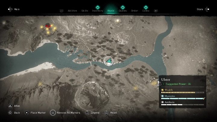 Mapę skarbu znajdziecie przy rzece Erne - AC Valhalla Gniew Druidów: Mapa ukrycia skarbu - Ulster, sekrety, lokacje - Assassins Creed Valhalla - poradnik do gry