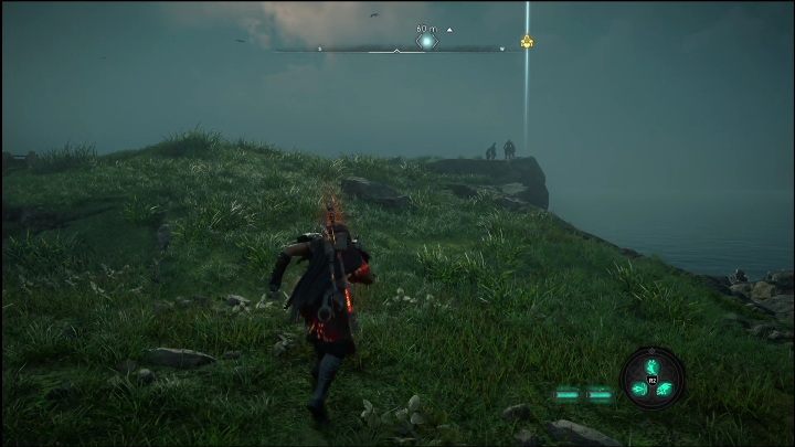 Przebiegając obok brzegu zobaczycie trzech przeciwników straszących krasnoluda - AC Valhalla Świt Ragnaroku: Krasnolud w opałach (Vangrinn) - lista wszystkich - Assassins Creed Valhalla - poradnik do gry