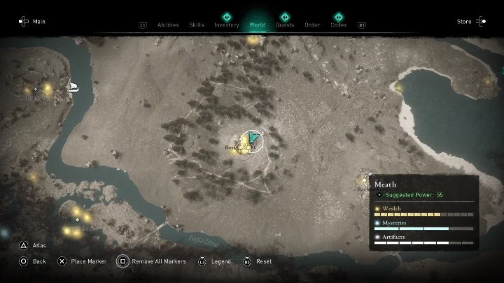 Tę skrzynie znajdziecie w obozowisku wroga - na południe od punktu synchronizacji - AC Valhalla Gniew Druidów: Wyposażenie - Meath, sekrety, lokacje - Assassins Creed Valhalla - poradnik do gry